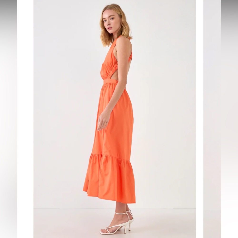 English Factory Orange Backless Dress - Picture 4 of 7